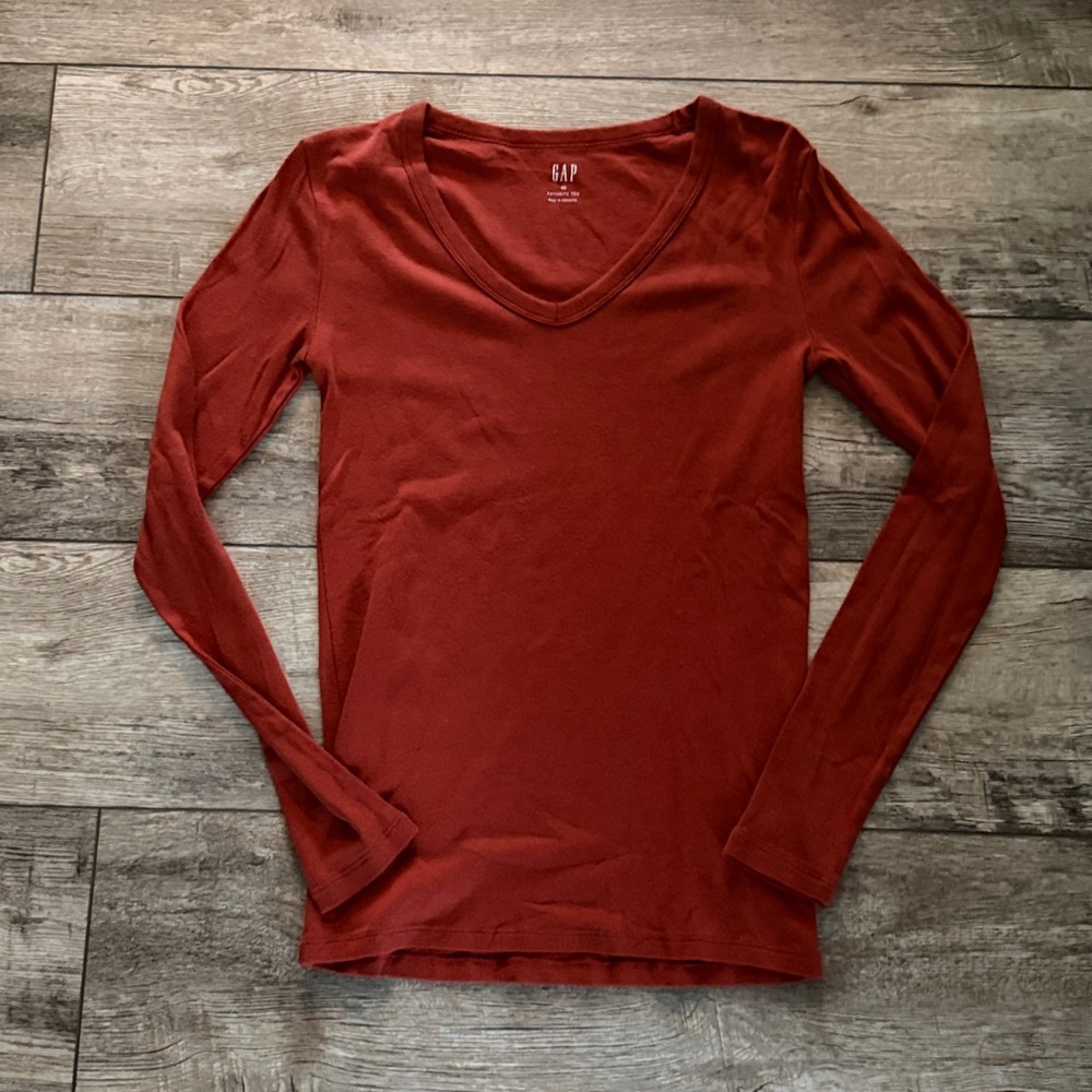 Gap V Neck Long Sleeve Favorite T Shirt Tee Size XS